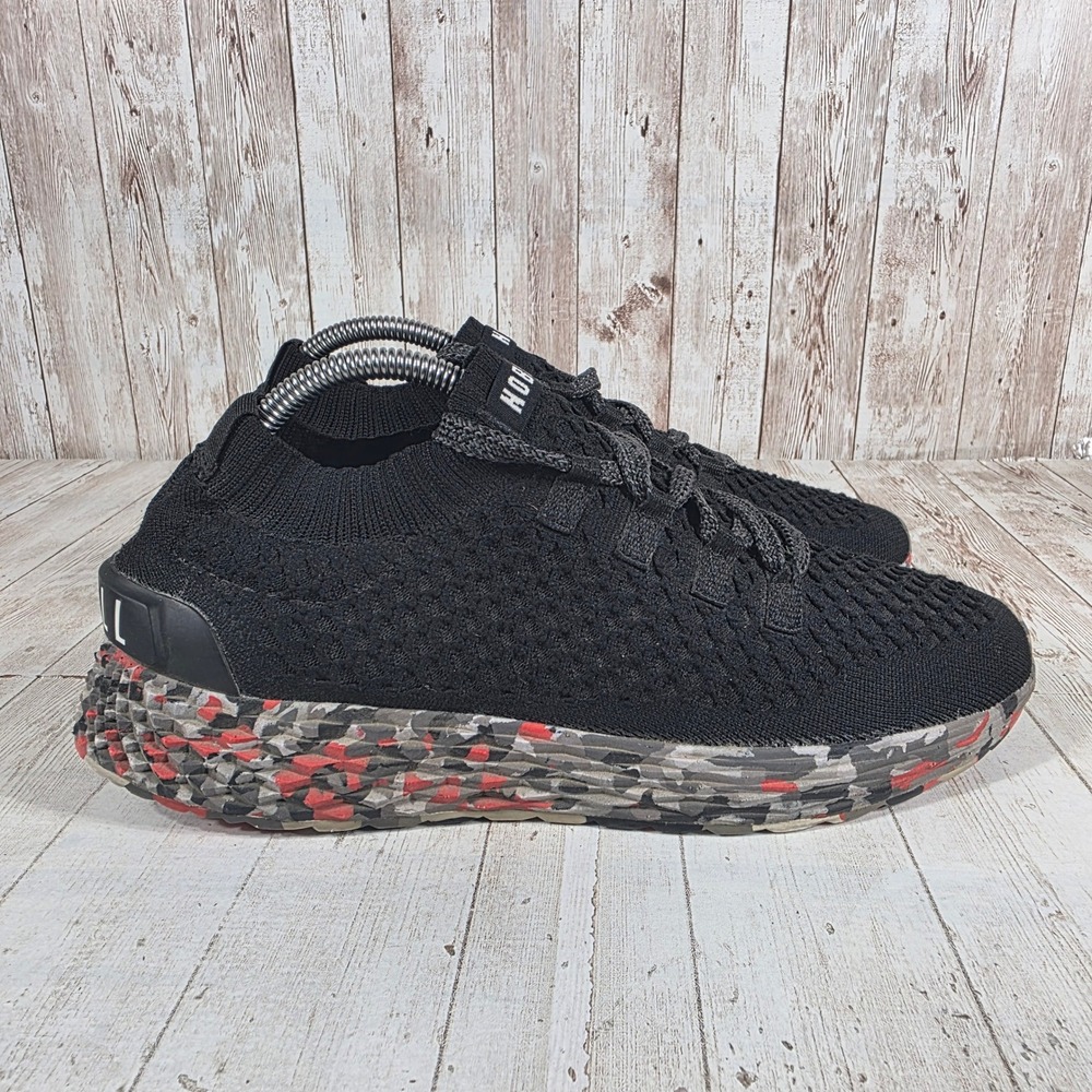 NOBULL Black Knit Runner Women 10 Men 8.5 Red Camo Sole Training Shoes